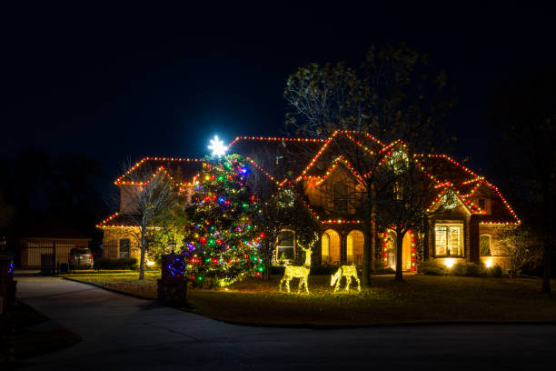 Christmas light installation in McLean